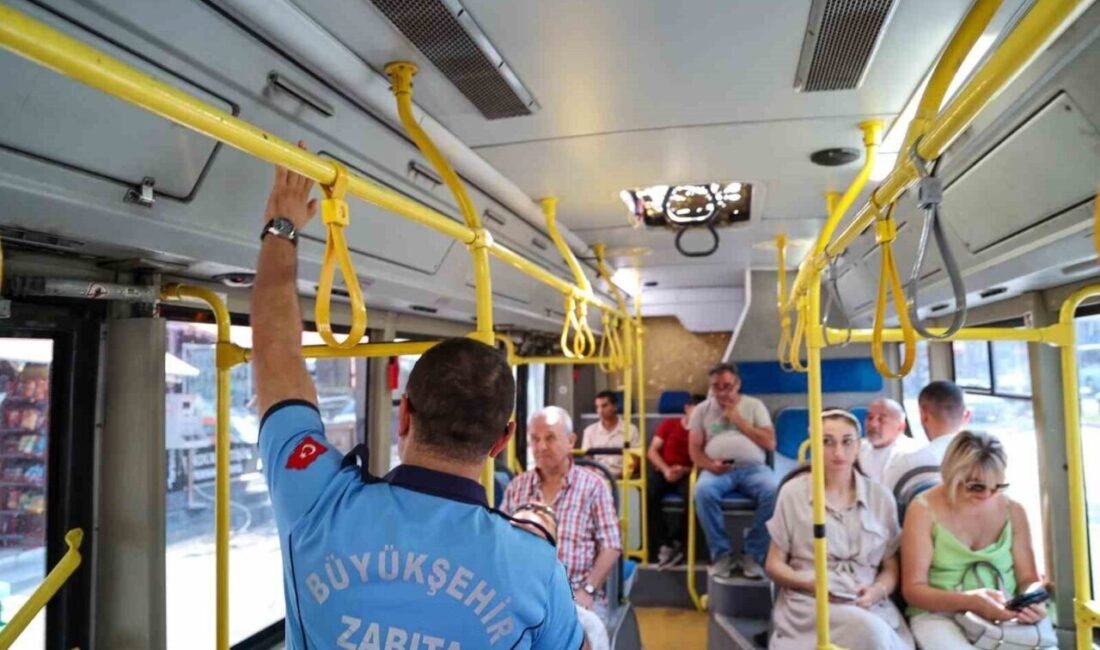 Antalya Büyükşehir Belediyesi Ulaşım Zabıta ekipleri, halk otobüslerinde klima denetimlerine