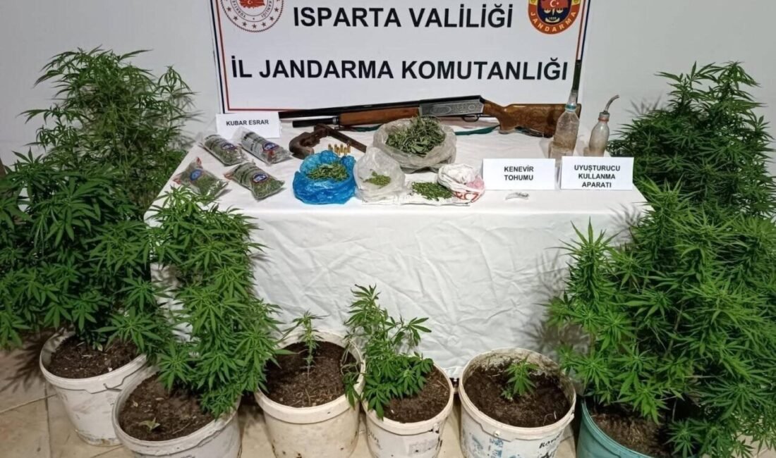 Isparta’nın Yalvaç ilçesinde jandarma ekipleri tarafından bir şahsın evine düzenlenen