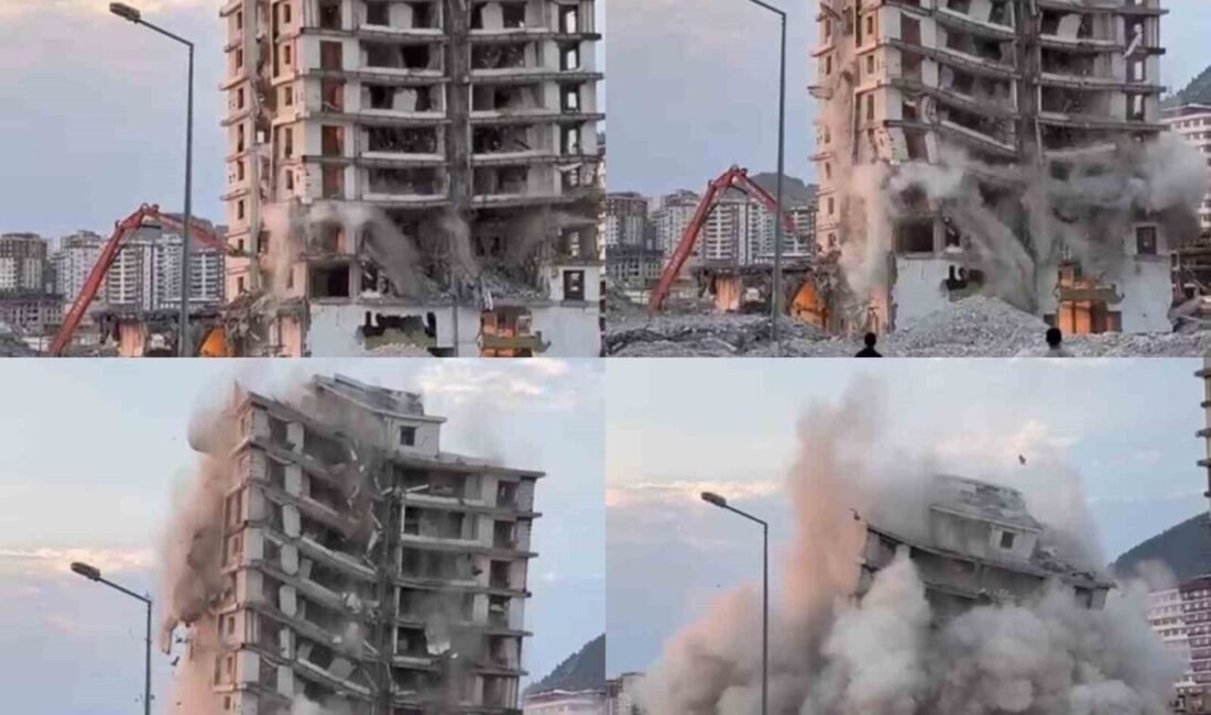 Kahramanmaraş’ta bir binanın yıkımı sırasında çökme meydana geldi. Göçük altında