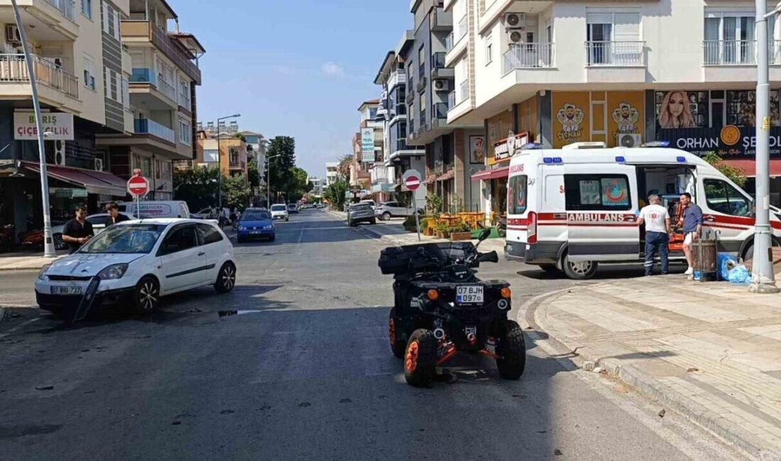 Antalya’nın Manavgat ilçesinde kavşak sisteminde otomobilin çarptığı ATV sürücüsü kadın