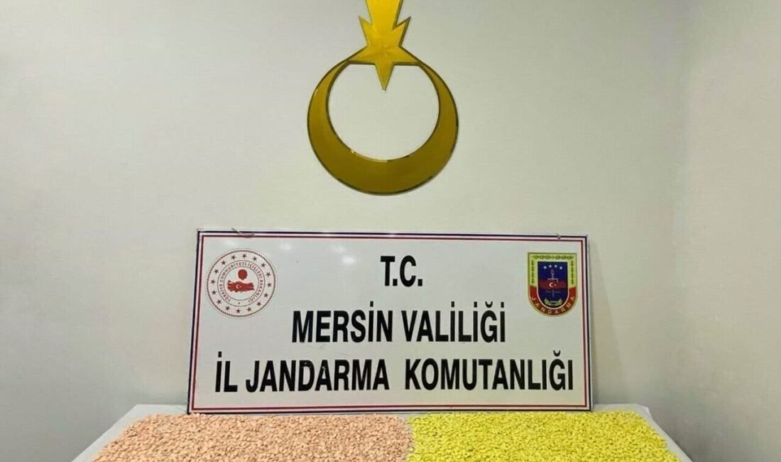 Mersin’de 18 bin 400 adet uyuşturucu hap ele geçirilirken, yakalanan