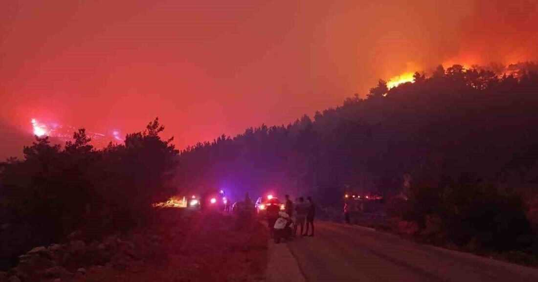 Mersin’in Silifke ilçesi kırsalındaki ormanlık alanda çıkan ve yerleşim yerlerini