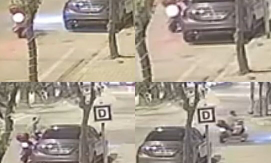 Adana’da kimliği belirsiz kişi, motosiklet ile gelerek park halindeki bir