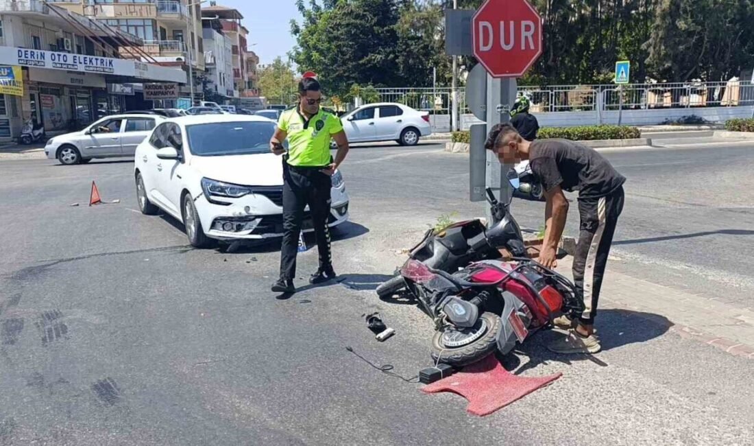 Manavgat’ta otomobil ile elektrikli bisikletin çarpışması sonucu meydana gelen trafik