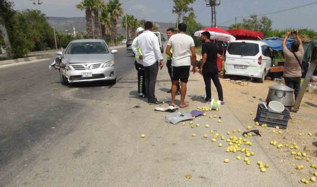 Mersin’in Silifke ilçesinde yol kenarında duran araca arkadan çarpan sürücü