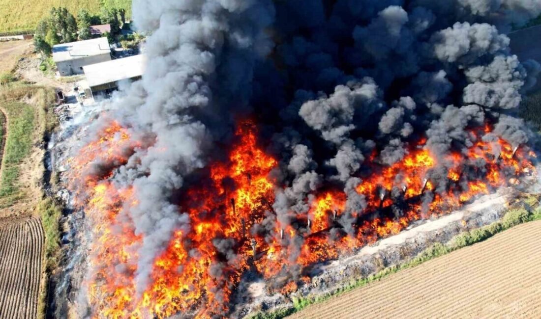 Adana’da geri dönüşüm fabrikasının bahçesinde başlayan ve dumanı şehrin birçok