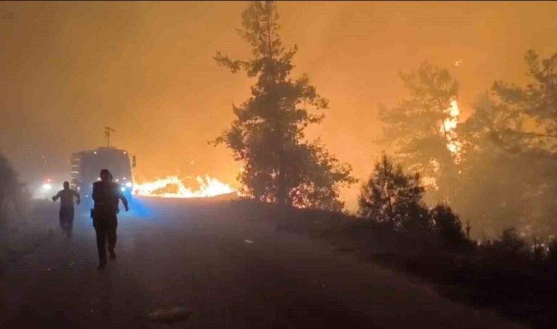 Antalya’nın Alanya ilçesinde başlayan orman yangını rüzgarın da etkisiyle sürüyor.