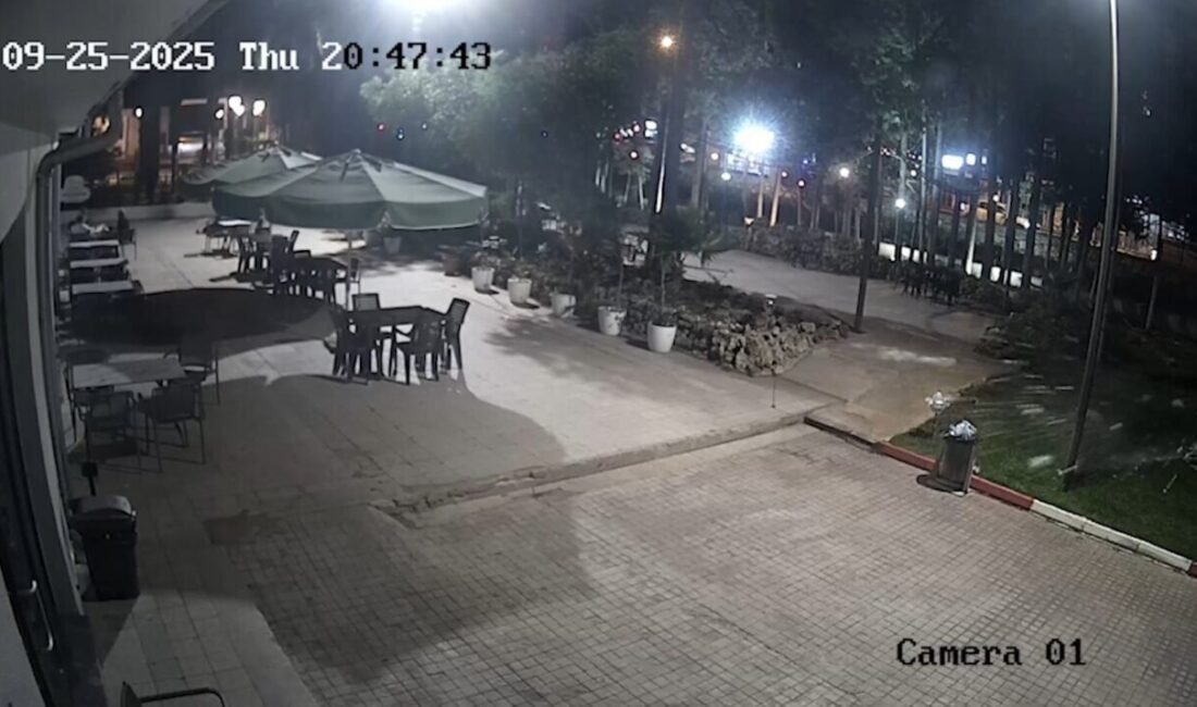 Antalya’da bir parkta devriye gezen güvenlik görevlileri, duydukları gürültünün ardından