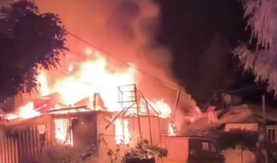 Mersin’in Tarsus ilçesinde meydana gelen yangında nene ile torun hayatını