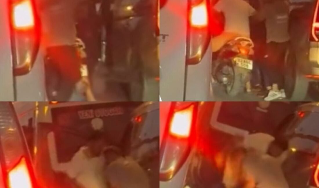 Mersin’de motosikletli 2 kişi, trafikte tartıştıkları bir araç sürücüsünü feci