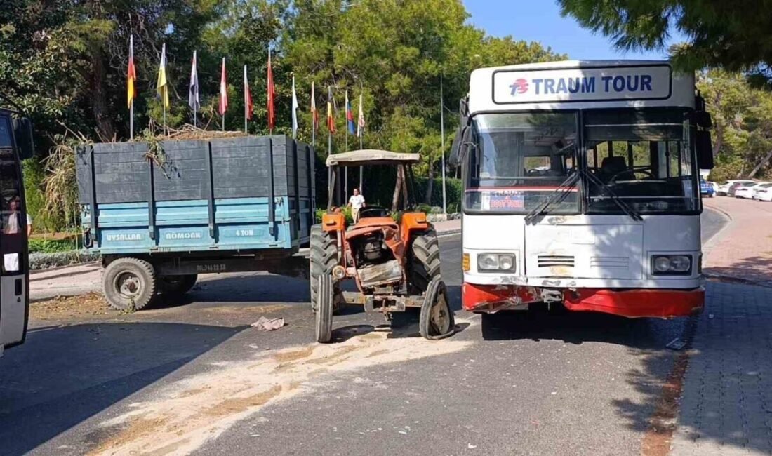 Antalya’nın Manavgat ilçesinde bir otelden çıkan ve römorkunda kesilmiş ağaç