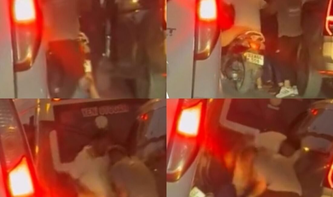 Mersin’de trafikte tartıştıkları bir araç sürücüsünü feci şekilde darbeden motosikletli