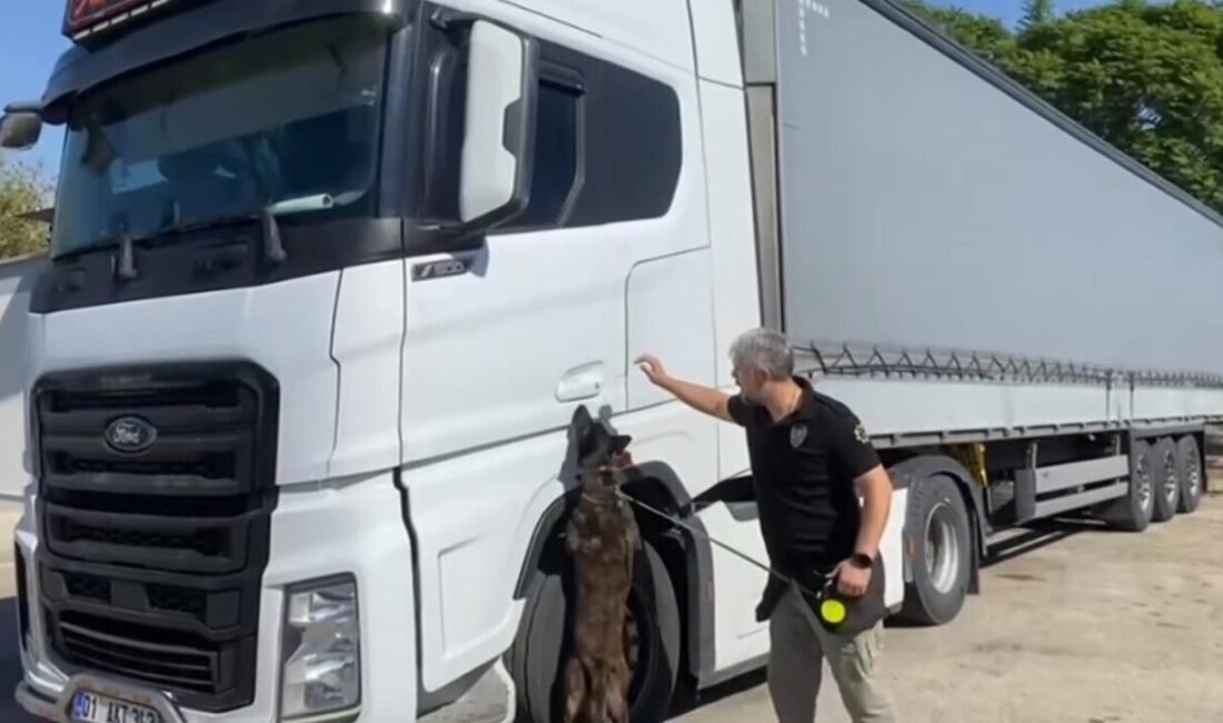 Adana’da polisin yaptığı çalışmada bir tırın içindeki valizlerden yaklaşık 80