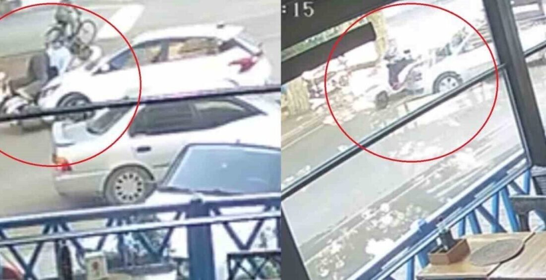 Adana’nın Kozan ilçesinde bir motosikletli aynı yerde iki defa otomobil
