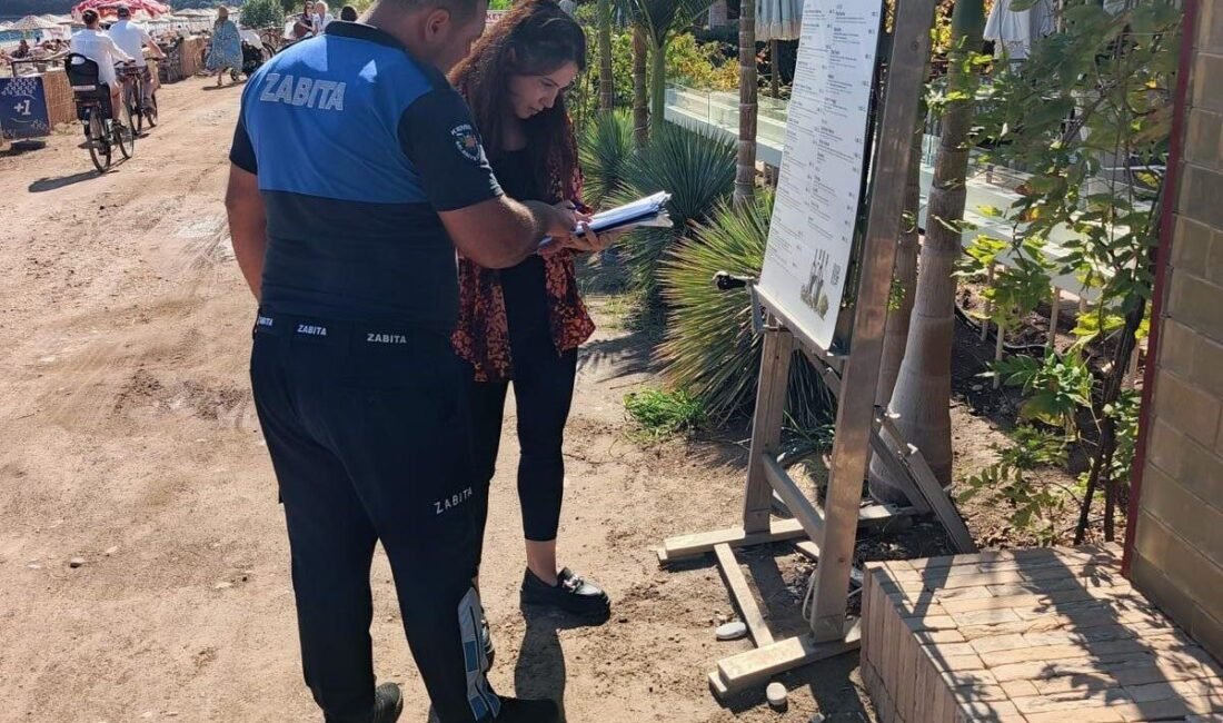 Kemer Belediyesi Zabıta Müdürlüğü ekipleri, Çıralı’da 21 restoranda ruhsat, menü