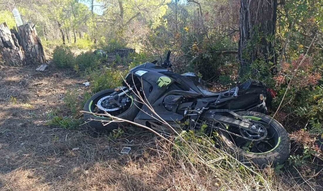 Antalya’nın Manavgat ilçesinde virajda yoldan çıkarak sürüklendiği ormanlık alanda ağaca