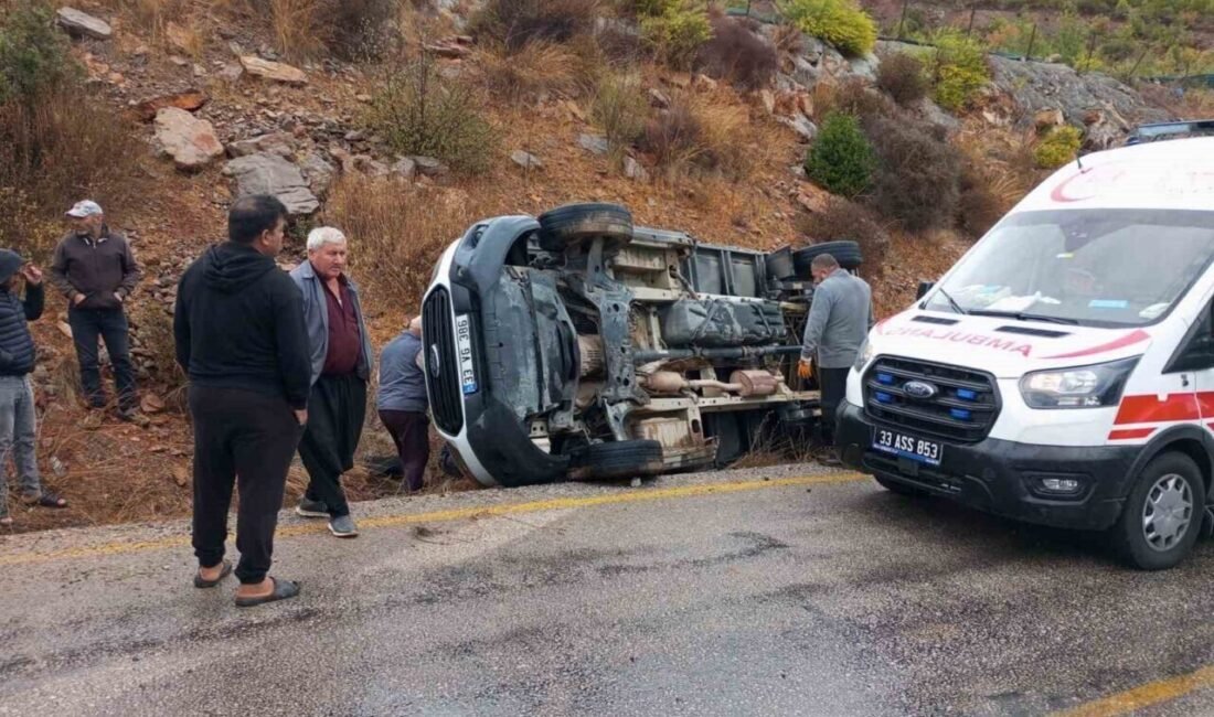 Mersin’in Erdemli ilçesinde kamyonetin devrilmesi sonucu meydana gelen kazada 3