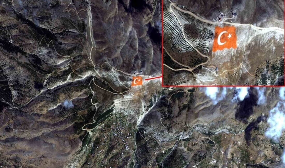 Kahramanmaraş’ın simgelerinden biri haline gelen Ahır Dağı zirvesine işlenen dev