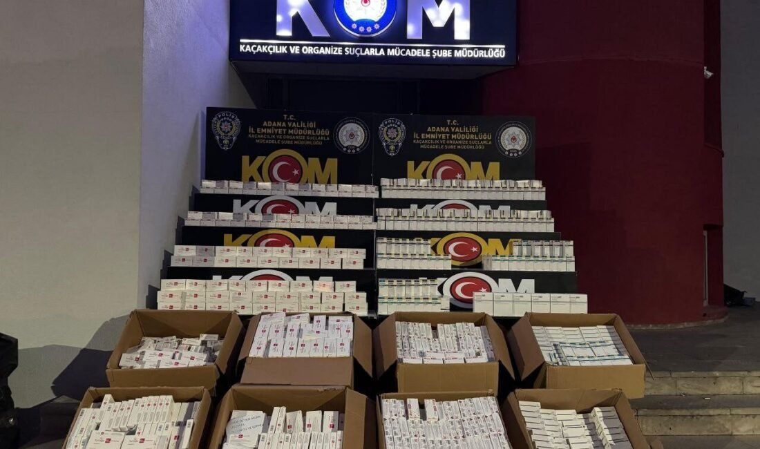 Adana polisinin bir eve yaptığı baskında 107 bin 64 kaçak