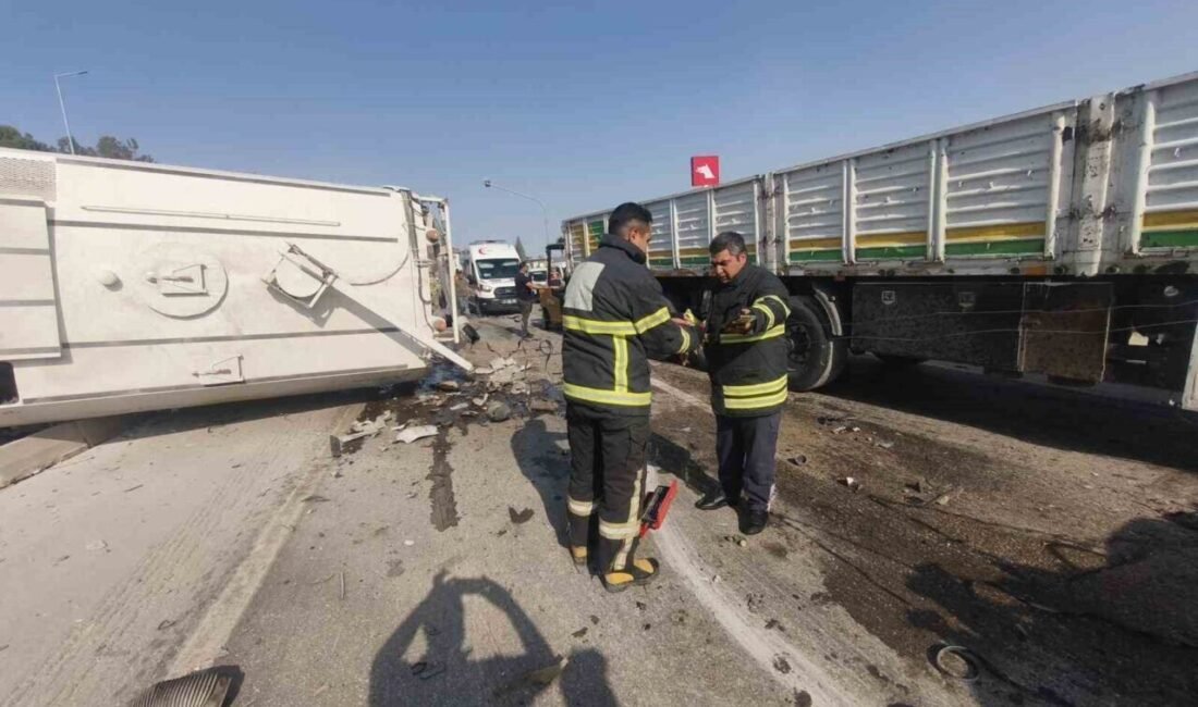 Hatay’da kamyon ve tırın çarpışmasıyla yaşanan kazada araç sürücüleri yaralandı.