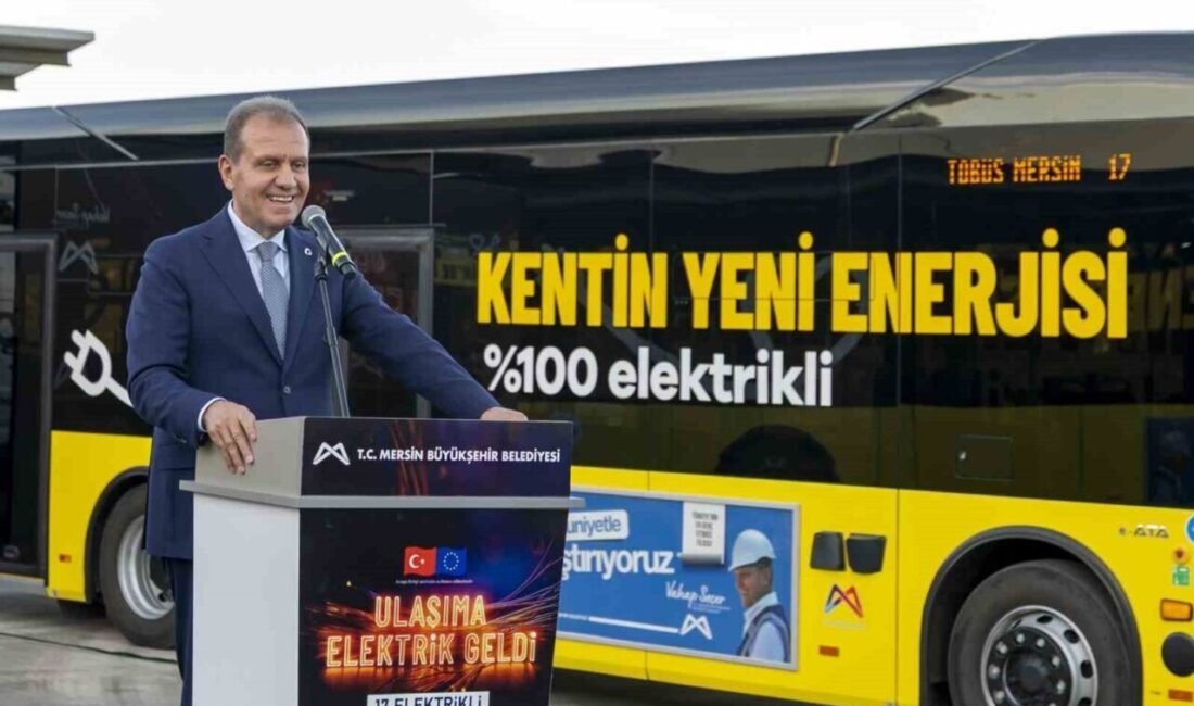 Başkan Seçer: “Elektrikli otobüsler bizim vizyonumuza uygun” Mersin Büyükşehir Belediyesi’nin, 18 elektrikli otobüs ve 14 şarj ünitesini