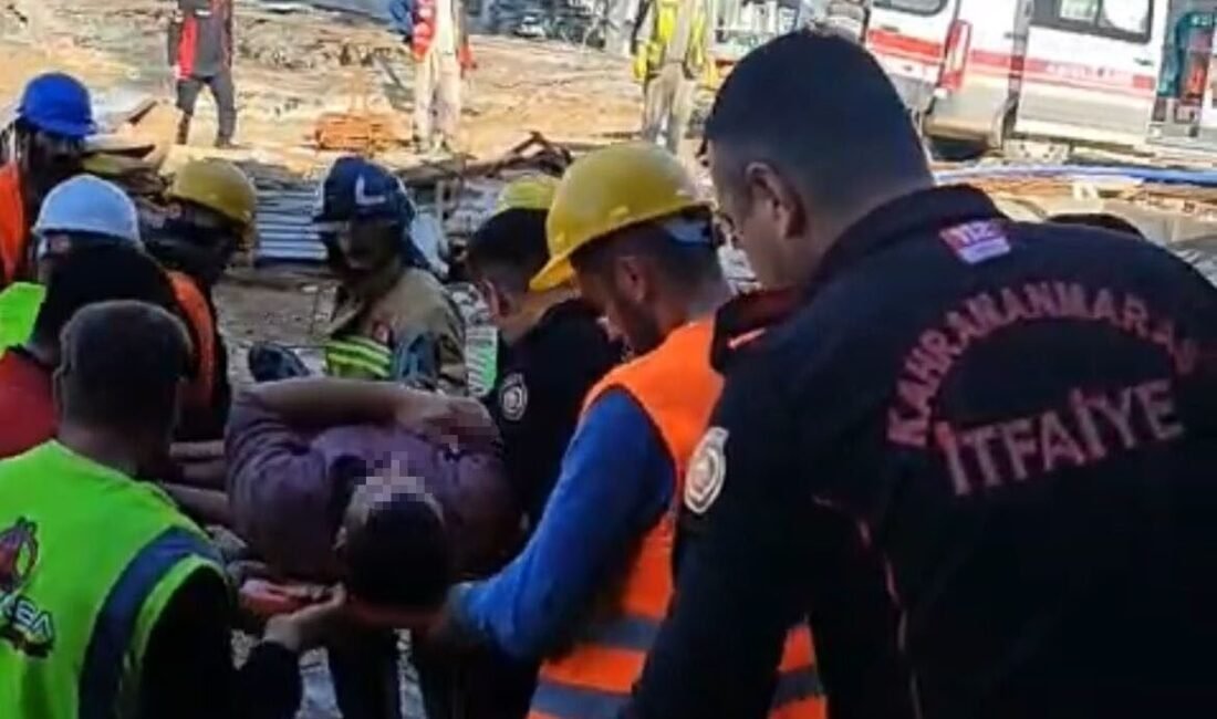 Kahramanmaraş’ta inşaat alanında iskelenin çökmesi sonucu 1 işçi yaralandı. Edinilen