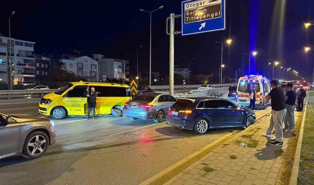 Manavgat’ta ticari taksi ile otomobilin çarpışması sonucu meydana gelen kazada