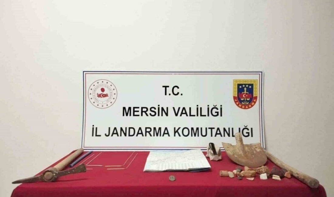 Mersin İl Jandarma Komutanlığı ekipleri, Çamlıyayla ilçesinde kaçak kazı yaptığı