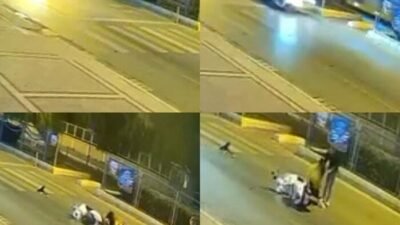 Mersin’de yaşanan motosiklet kazasında yaralanan sürücünün yanından ayrılmayan köpeğinin endişeli