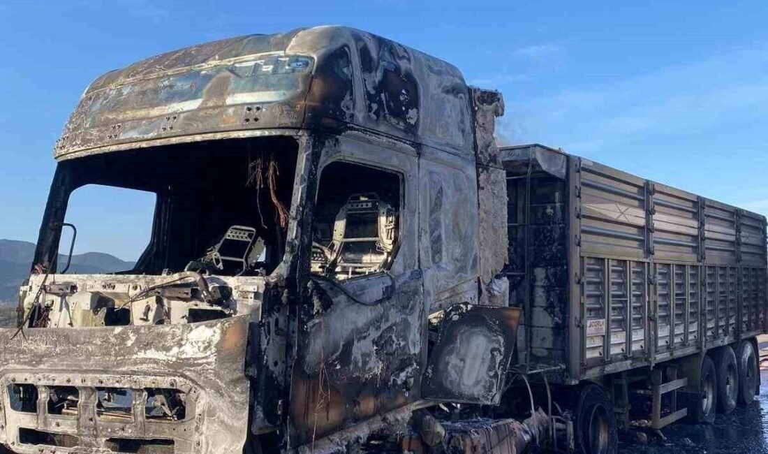 Osmaniye’nin Düziçi ilçesinde tırın kupasında çıkan yangın itfaiye ekiplerinin müdahalesiyle