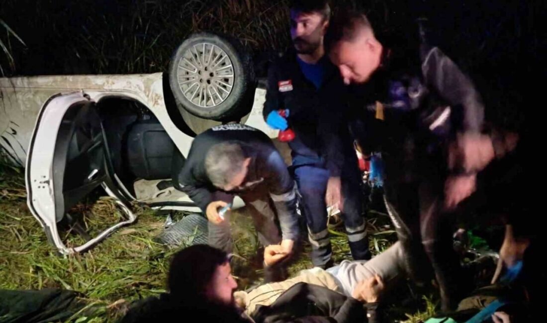 Hatay’da polis ekiplerinden kaçmak isterken Asi Nehri yatağına uçan otomobildeki