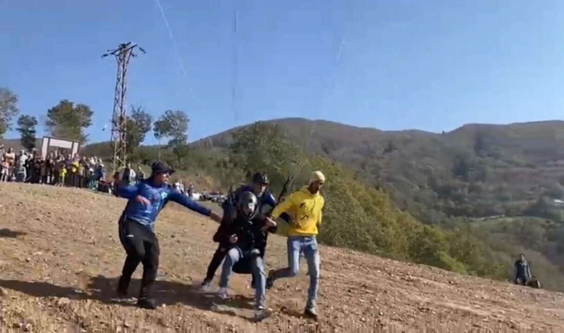 Osmaniye’nin Düziçi ilçesinde düzenlenen Dumanlı Yaylası Festivali’nde, paraşütçünün kayaya çarparak