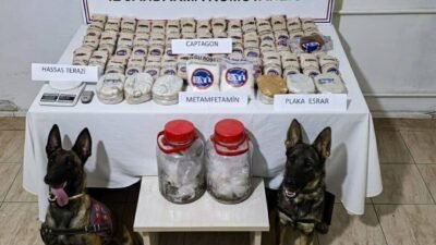 Hatay’ın Reyhanlı ilçesinde sulama kanalı ve sazlık alandaki uyuşturucu operasyonun