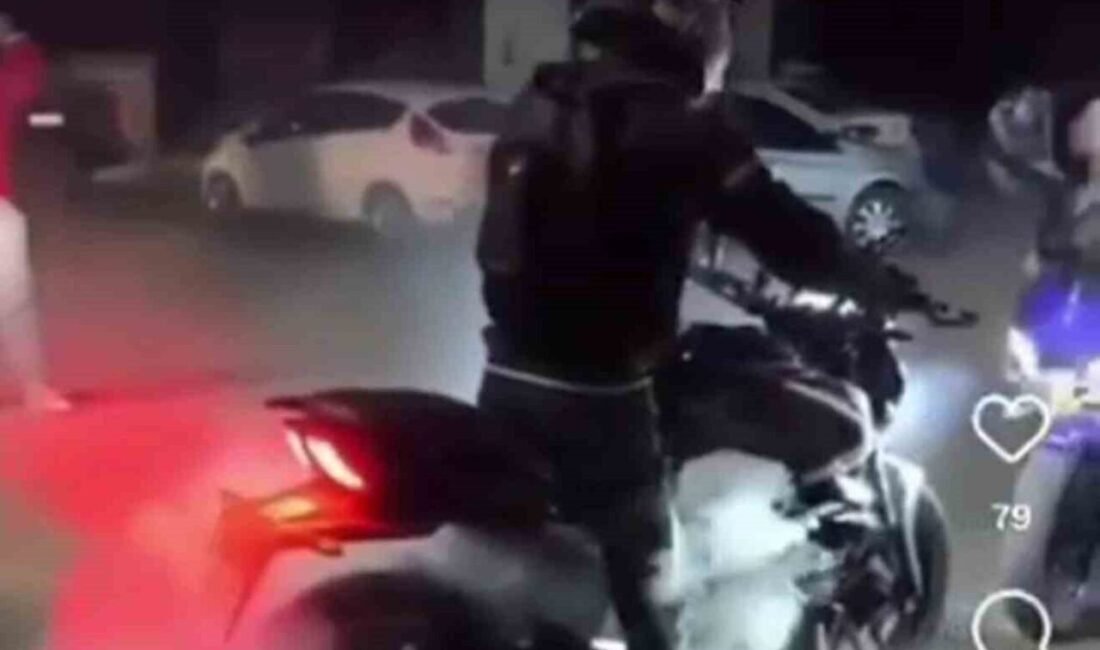 Hatay’da polis ekipleri, motosikletle lastik yakan ve akrobatik şov yapan
