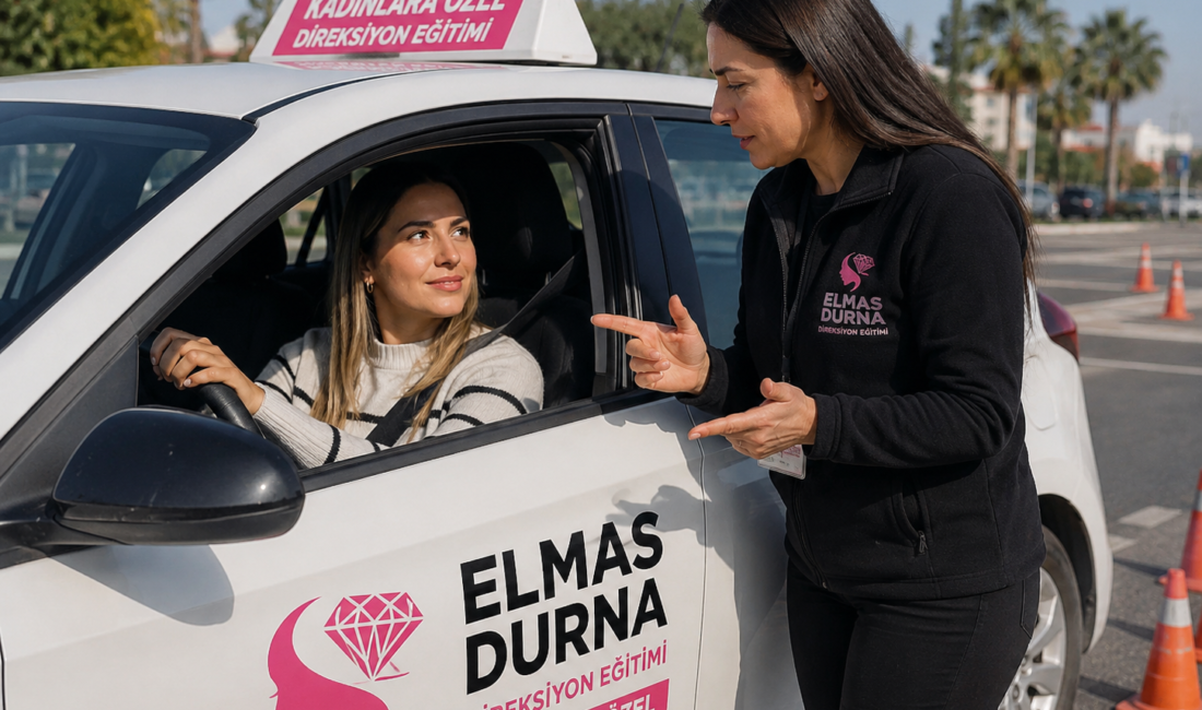 Serik'te kadınlara özel direksiyon eğitimi veren Elmas Durna, ehliyeti olup
