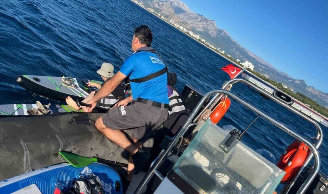 Rüzgarla 2 mil açığa sürüklenen 38 SUP’cuyu deniz polisi kurtardı;
