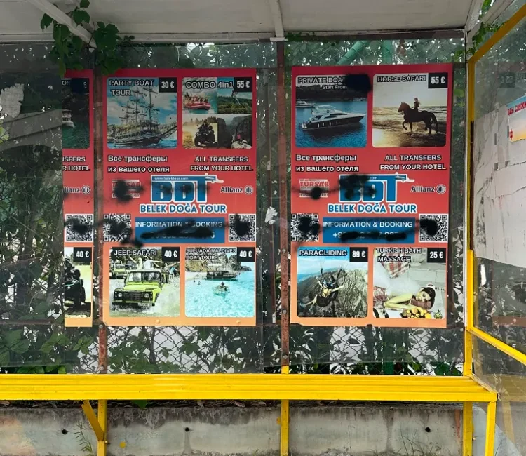 Serik billboard saldırısı sonrası telefon numaraları ve QR kodları sprey