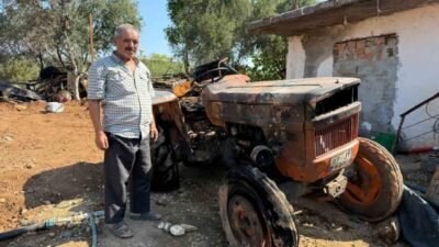 Antalya’nın Serik ilçesinde elektrik aksamındaki kısa devre nedeniyle sürücüsüz şekilde