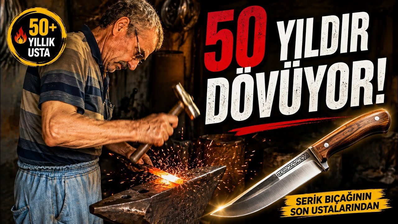 Serik bıçağı ustası Durmuş Uslu 50 yıldır ateşin başında