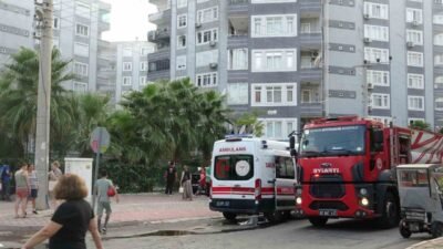 Apartmanda yangın paniği: 5 kişi dumandan etkilendi; Konyaaltı’nda çıkan yangında
