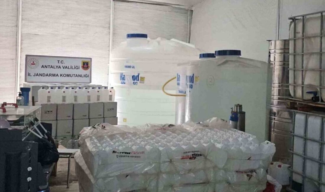 Antalya İl Jandarma Komutanlığı ekiplerince kolonya imalatı adı altında sahte