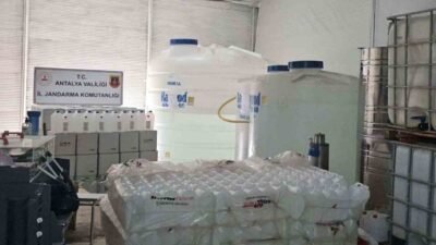 Antalya İl Jandarma Komutanlığı ekiplerince kolonya imalatı adı altında sahte