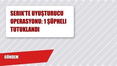 Serik’te uyuşturucu operasyonu: 1 şüpheli tutuklandı; jandarma ekipleri ikametten skunk