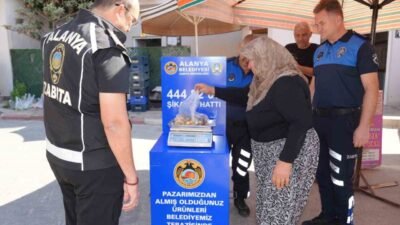 Alanya Belediyesi Zabıta Müdürlüğü, pazar yerlerinde vatandaşların gönül rahatlığıyla alışveriş