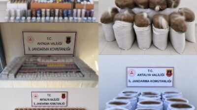 Antalya’da 1 ton 150 kilogram kıyılmış tütün ile çok sayıda