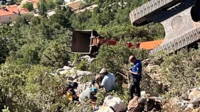 Antalya’nın Akseki ilçesinde rüzgar türbini yapılması amacıyla dağlık alanda yol