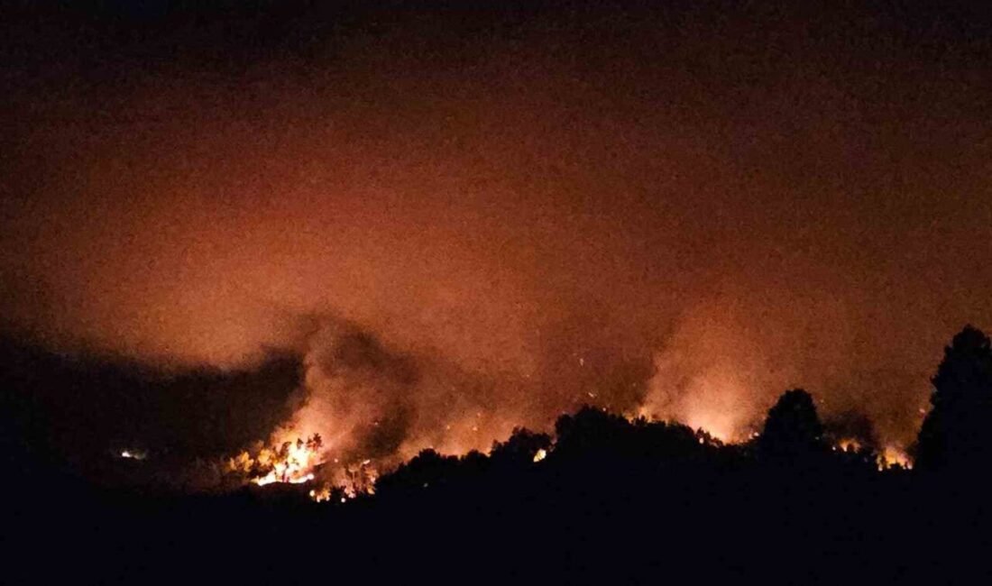 Antalya’nın Serik ilçesinde orman dışı alanda çıkan yangını söndürme çalışmaları