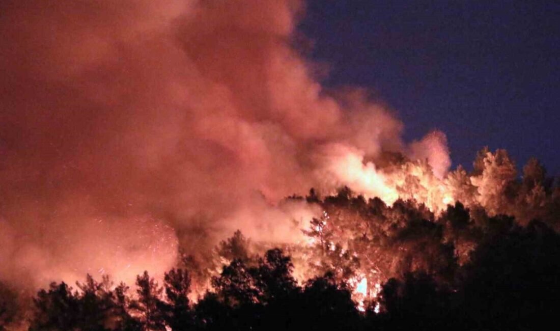 Antalya’nın Kumluca ilçesinde rüzgarın etkisiyle büyüyen orman yangınında yaklaşık 10