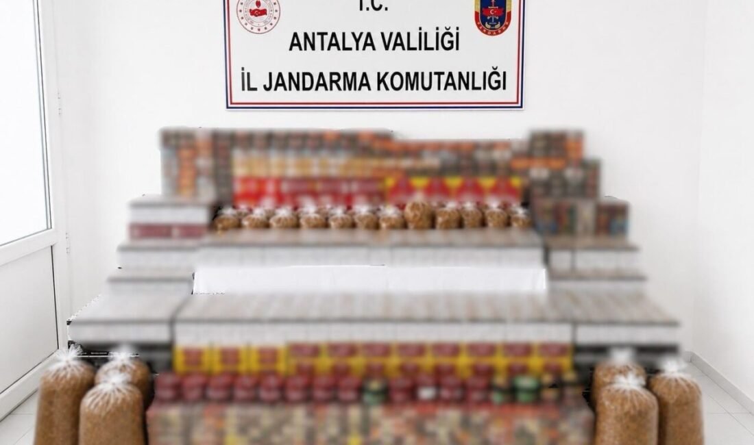 Antalya’nın Manavgat ilçesinde jandarma ekipleri tarafından kaçak tütün ve tütün