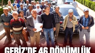 Serik Gebiz'de mahallelinin sarı alan dediği 46 dönümlük arazi sürüldü.